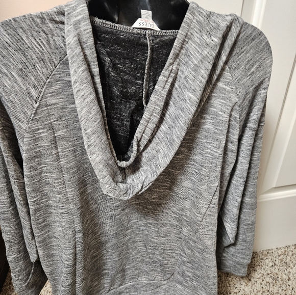 GUESS Heather Gray Casual Knit Hoodie - Picture 8 of 9